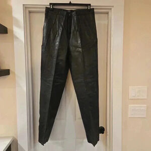 NWT Vintage Lamb Skin Leather Trouser Sport Joinus Pants Black Size 36 Waist